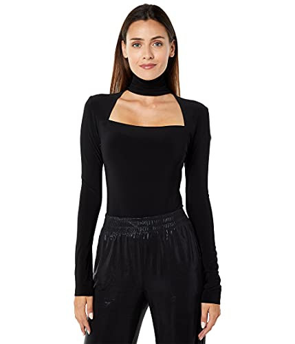 Norma Kamali Womens Long Sleeve Sweetheart Turtle Top Black Large | Amazon (US)