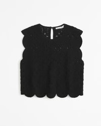 Crochet Mosaic Tile Shell Top | Abercrombie & Fitch (US)