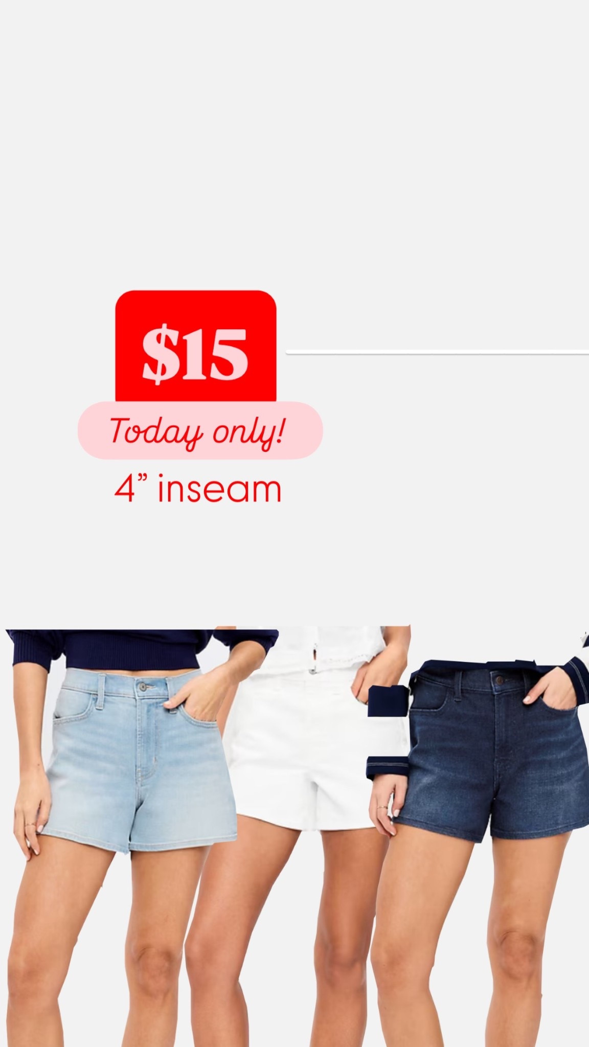 $15 shorts denim jean today! 

#LTKSeasonal #LTKTall #LTKSaleAlert