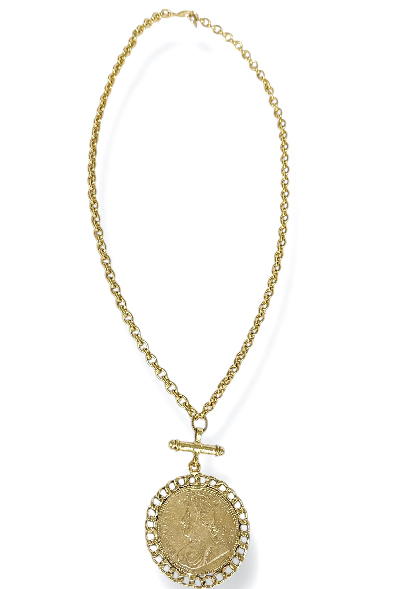 Yochi Tale to Tell Gold Antique Coin Pendant Necklace | The Willow Tree