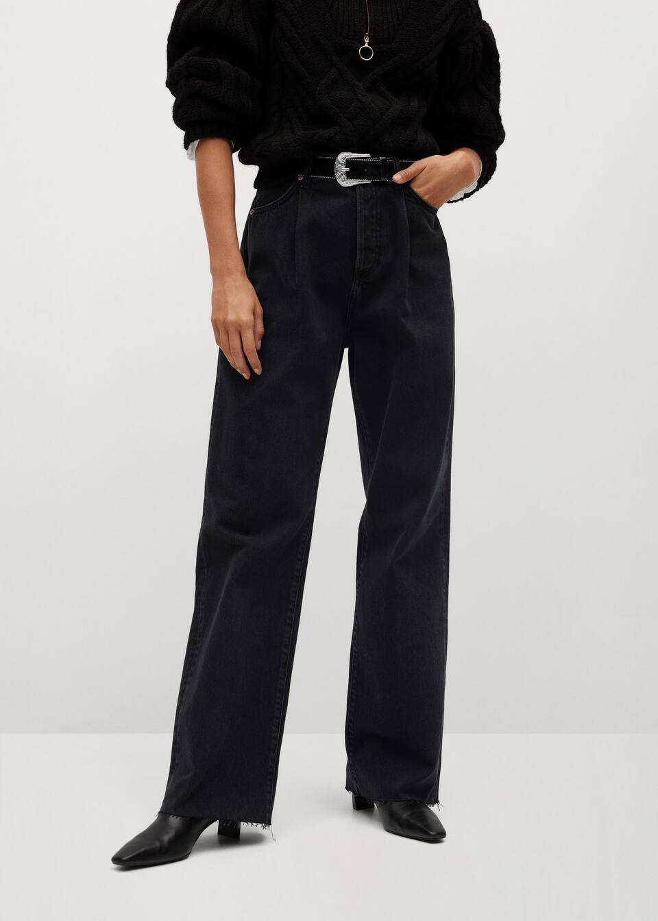 Widleg Bundfalten-Jeans mit hohem Bund | MANGO (DE)