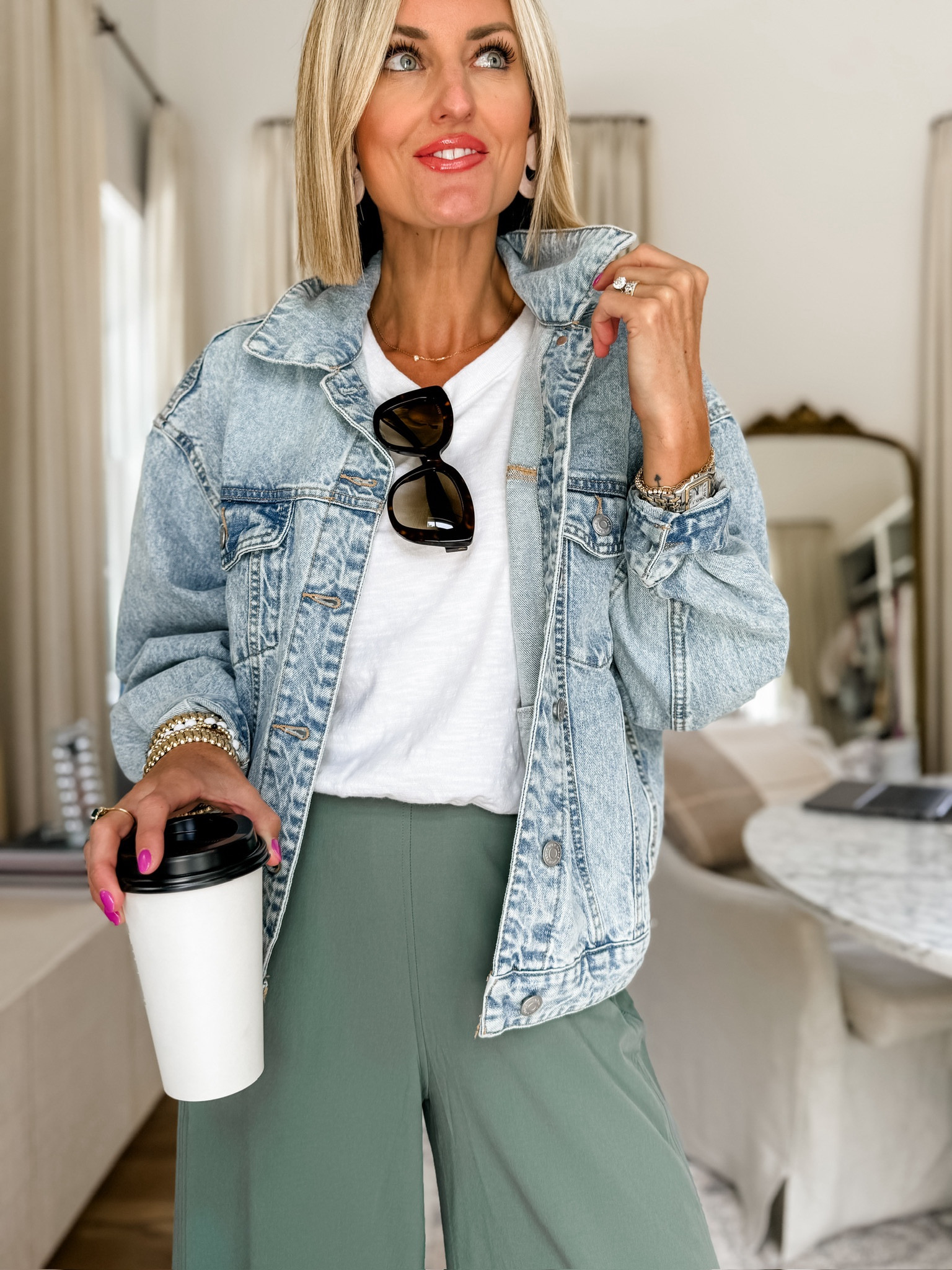 Love this look for travel! These pants from lululemon are some of my favorites - I have them in two colors! Wearing XS!

Loverly Grey, travel outfit, cute casual outfit, denim jacket, wide leg pants, lululemon finds 

#LTKStyleTip #LTKTravel