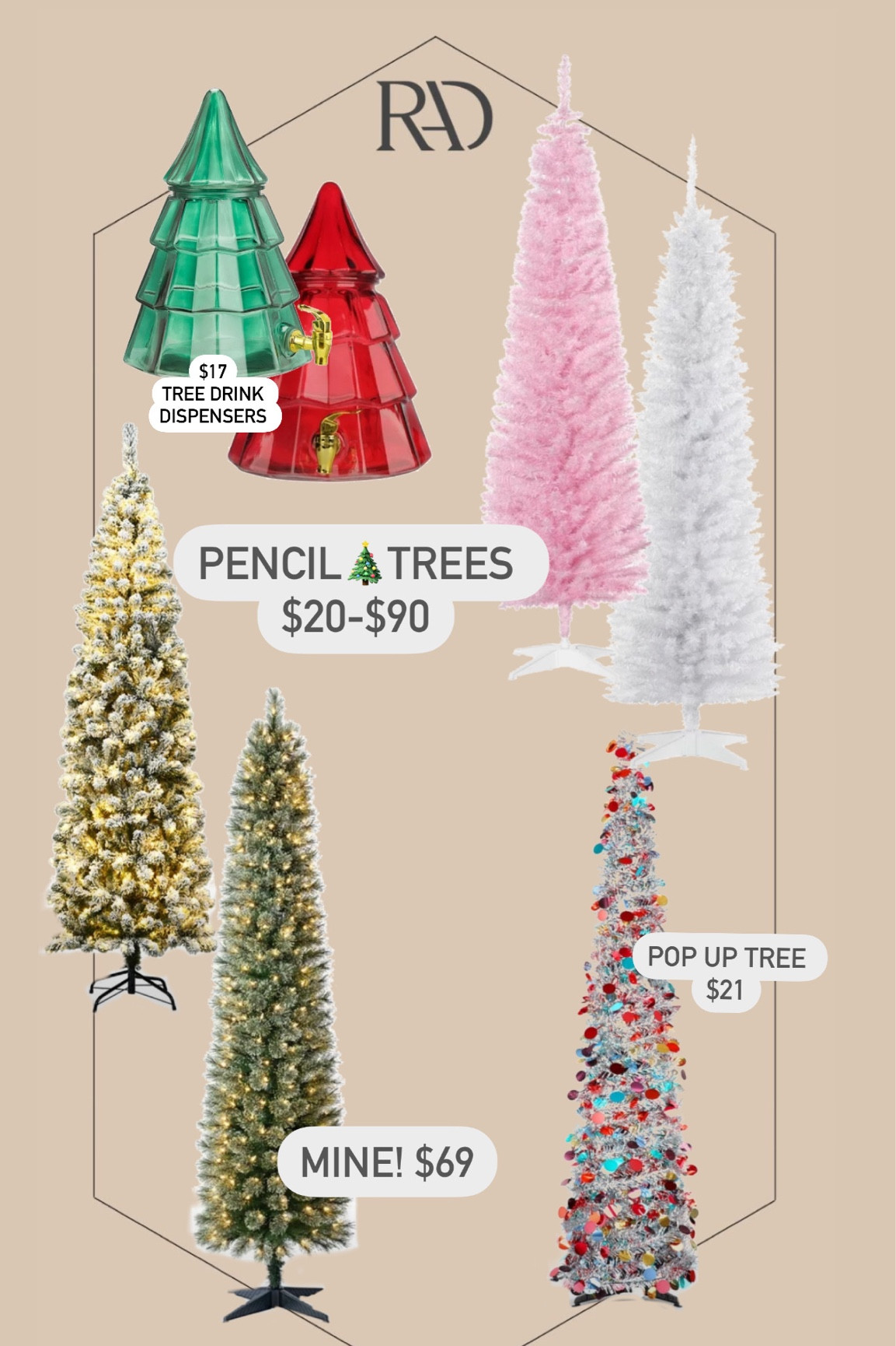 Christmas tree despises make the cutest “favorite things” gifts paired with your fav drink recipe. 

Pencil Christmas trees 6-8ft tall under $90.
The one I have in my girls room is $69 and sells out every year. 

Pink and white pencil trees 

Flocked pencil Christmas tree on sale 
@walmart #walmartpartner #IYWYK #walmartfinds 

#LTKhome #LTKHolidaySale #LTKHoliday