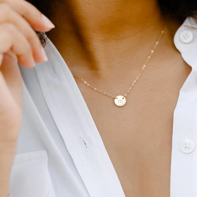 Poppy Initial Disc Necklace | Amanda Deer Jewelry