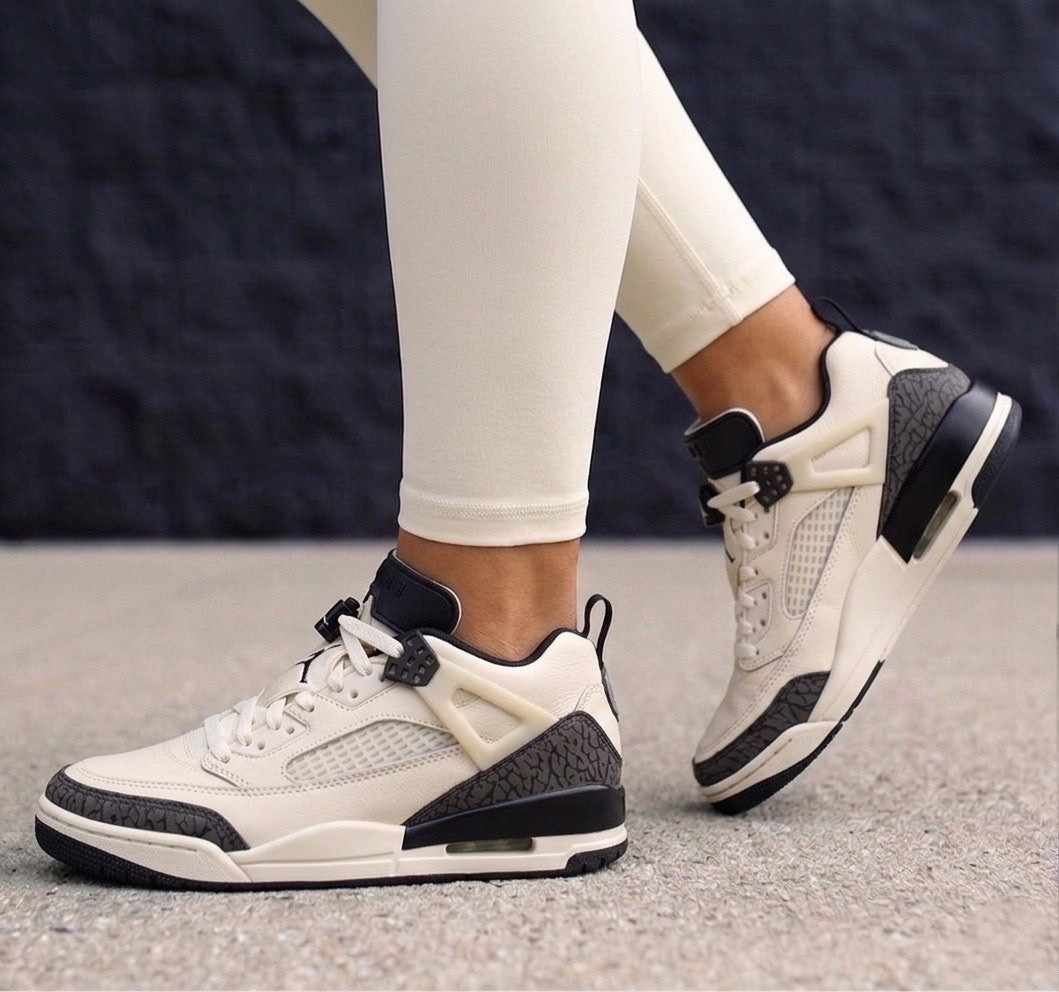 the jordan spizike lows are such a cute statement sneaker and instantly make any casual outfit look put together. 🤍 runs true to size in these, and they’re comfortable enough for all day wear while still giving that sporty girl vibe.