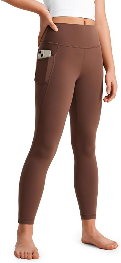 CRZ YOGA Girls Butterluxe Athletic Leggings with Pockets - High Waist Lounge Kids Teen Pants Yoga... | Amazon (US)