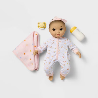 14" Nurturing Baby Doll - Black Hair + Brown Eyes - Gigglescape™ | Target