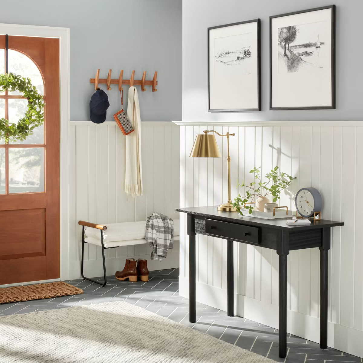 Wood & Brass Hook Rail - Hearth & Hand™ with Magnolia | Target