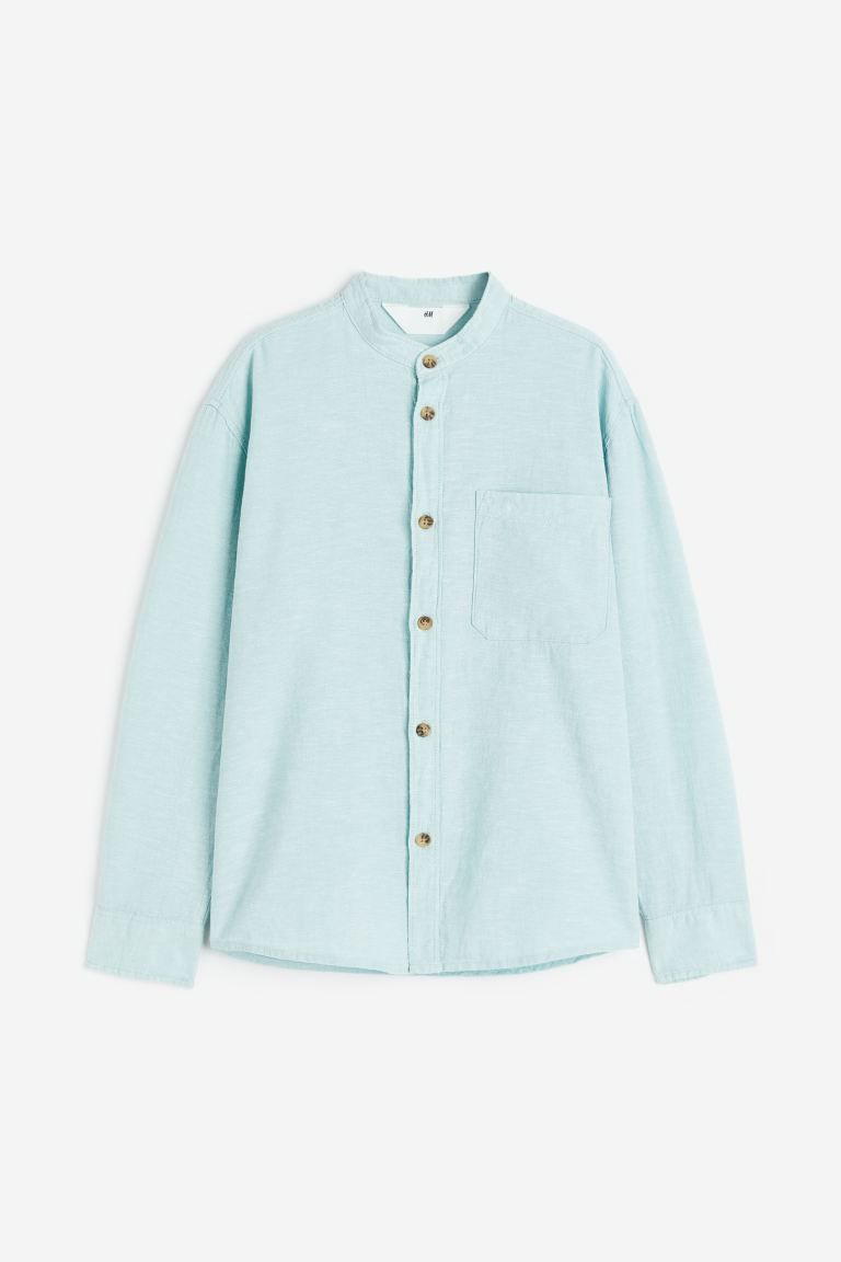 Linen-blend Henley Shirt | H&M (US + CA)