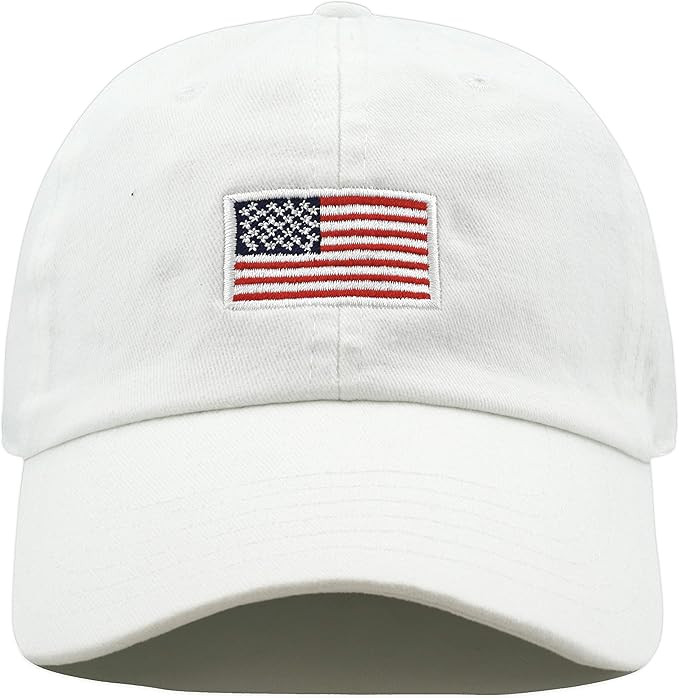 USA Flag & Embroidery Premium 100% Cotton Low Profile Adjustable Baseball Dad Cap | Amazon (US)
