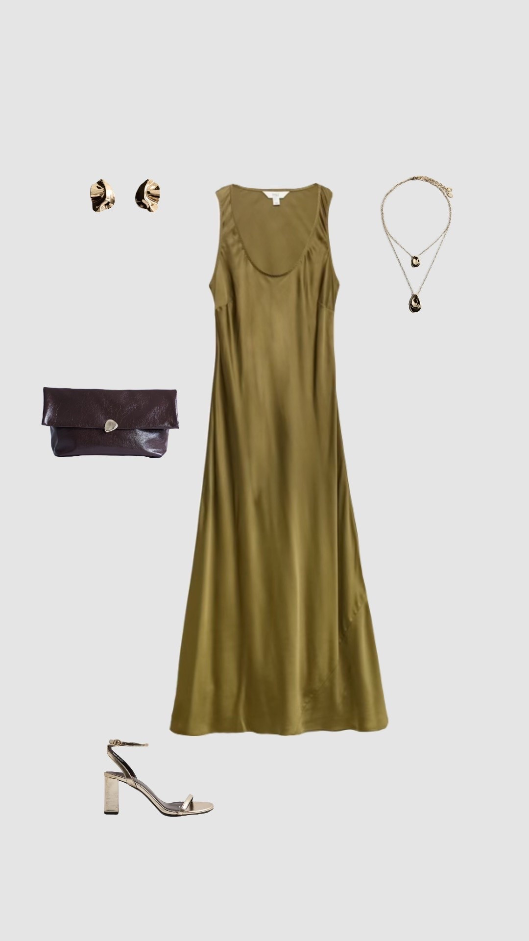 Summer Wedding Guest Outfit Inspo ✨

• olive green satin midaxi dress wedding guest dress dresses women’s uk 2026 holiday outfits spring outfit evening gown party date night  gold strappy block high heels black clutch bag gold hardware wide fit heels •

#LTKuk #LTKsummer #LTKwedding