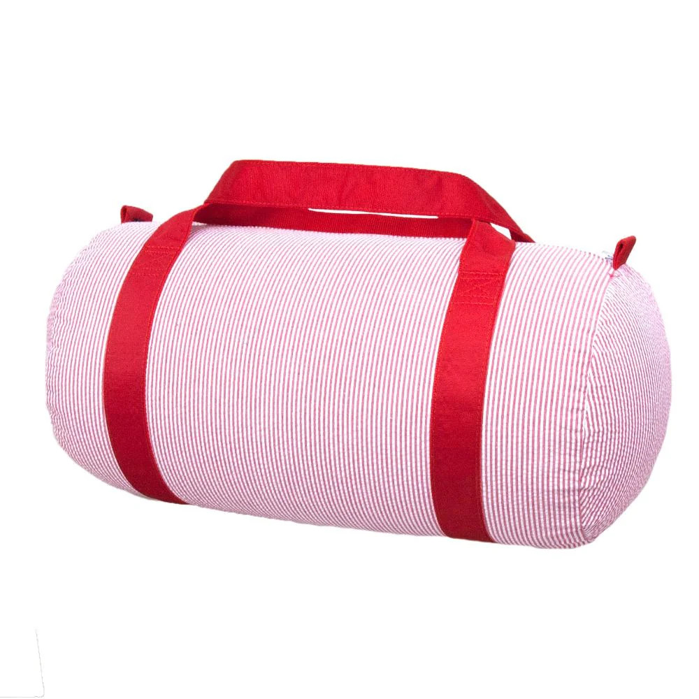 Seersucker Duffle Bag in Red | Sammy + Nat