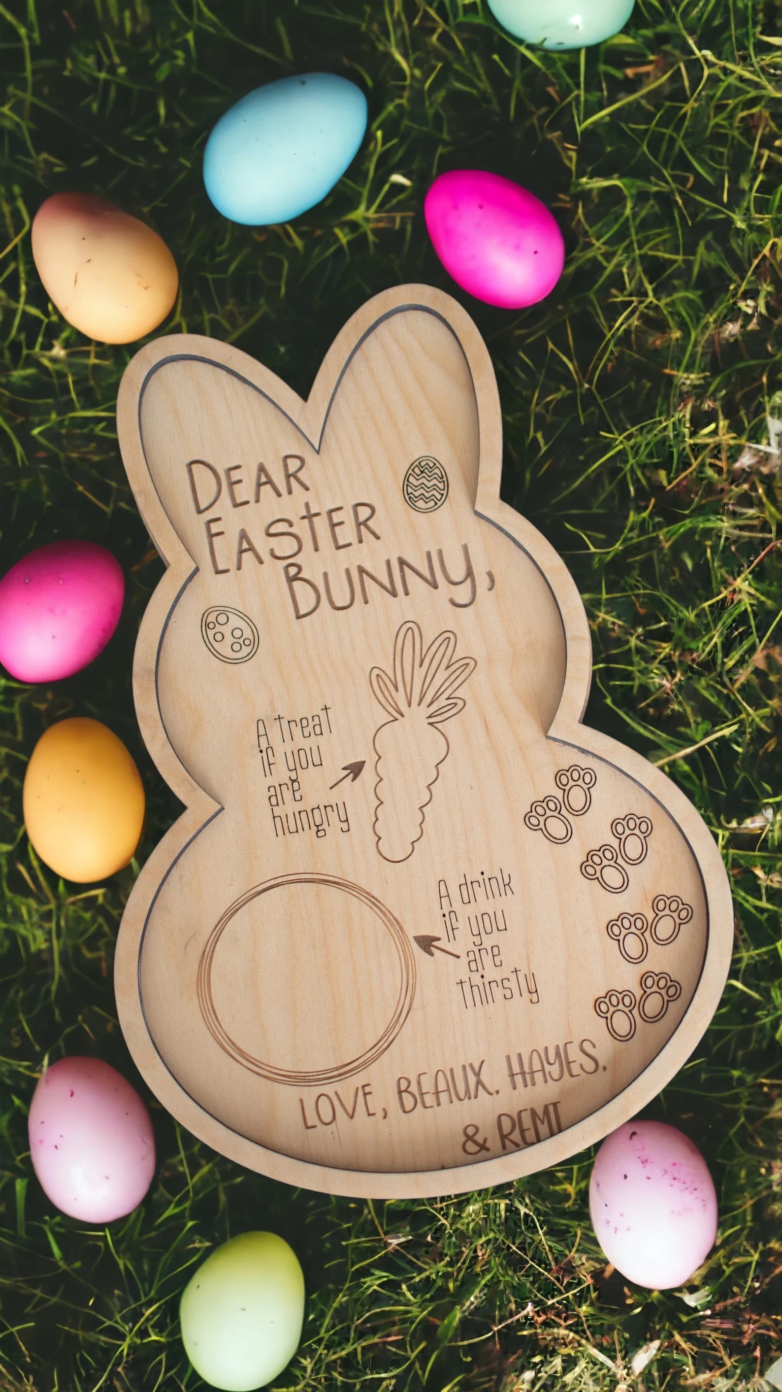 Personalized Easter Bunny Tray, Dear Easter Bunny Treat Board, Custom Easter Eve Tradition | Etsy (US)