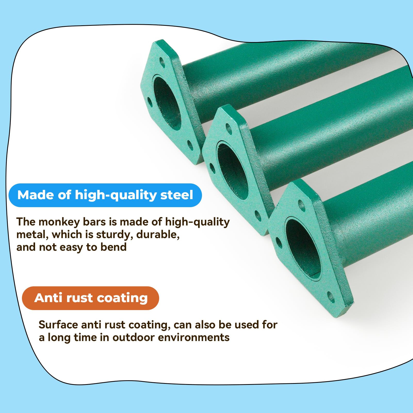 16 Inch 7 Colors Steel Monkey Bars Ladder Rungs Set for Backyards Playground and Children Indoor ... | Amazon (US)