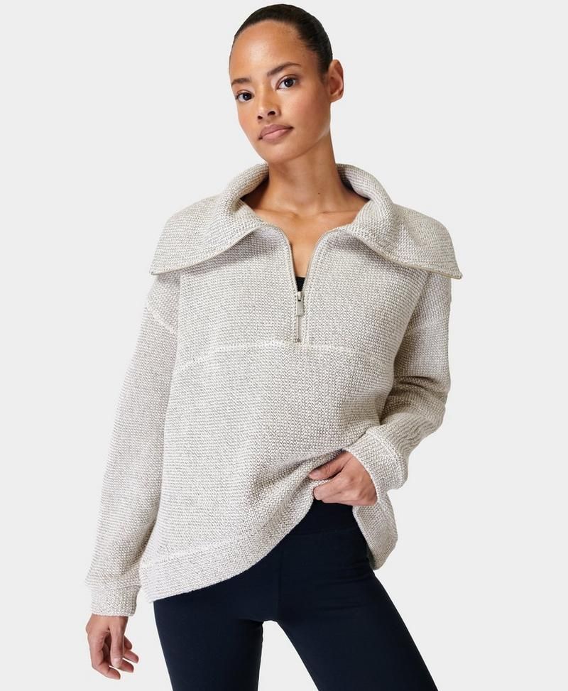 Restful Boucle Half Zip Sweatshirt | Sweaty Betty (RoW)