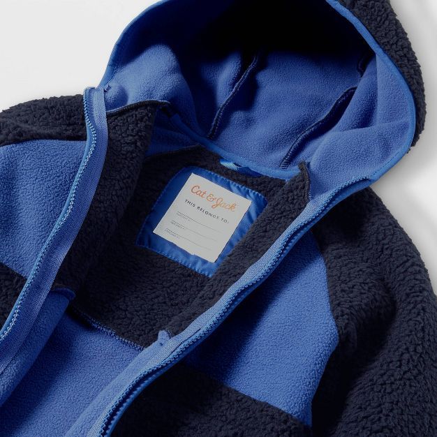Toddler Long Sleeve Fleece Jacket - Cat & Jack™ Navy Blue | Target