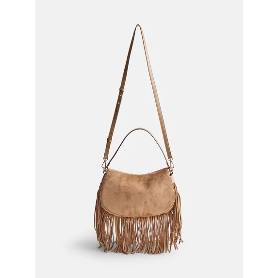 Scenario Women's Saddle Bag, Brown Fringe | Walmart (US)