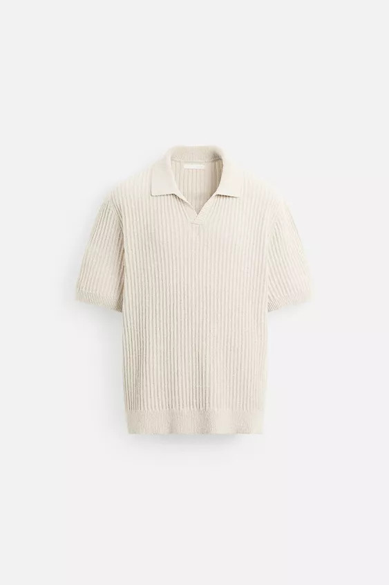 RIB KNIT RUSTIC POLO SHIRT | Zara US