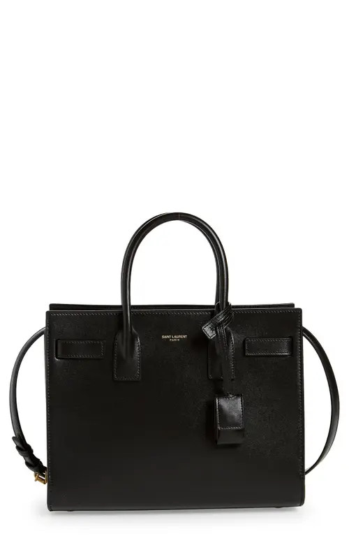 Saint Laurent Baby Sac de Jour Leather Tote in Nero/Nero at Nordstrom, Size No Size | Nordstrom