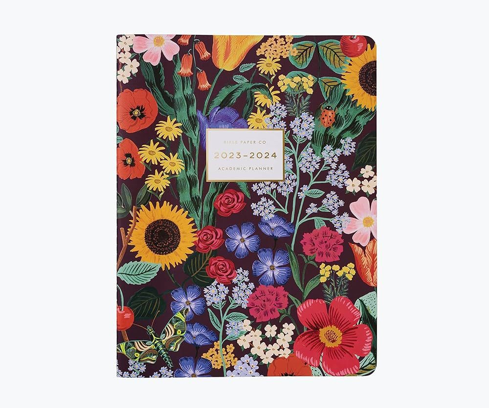 RIFLE PAPER CO. 2024 Blossom 12-Month Academic Planner - August 2023-July 2024, Thread-Stitch Bin... | Amazon (US)