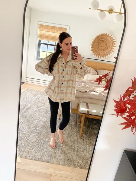 Cozy oversized flannel & leggings — size medium in top / size small in bottom. I am 5’5” for height reference. 



#LTKstyletip #LTKSeasonal #LTKfindsunder50
