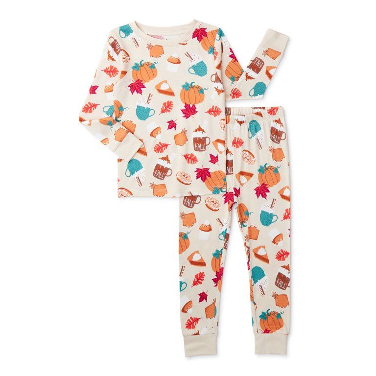Thanksgiving Way to Celebrate! Toddler Boy and Girl Unisex Cotton Pajama Set, 2-Piece, Sizes 12M-... | Walmart (US)