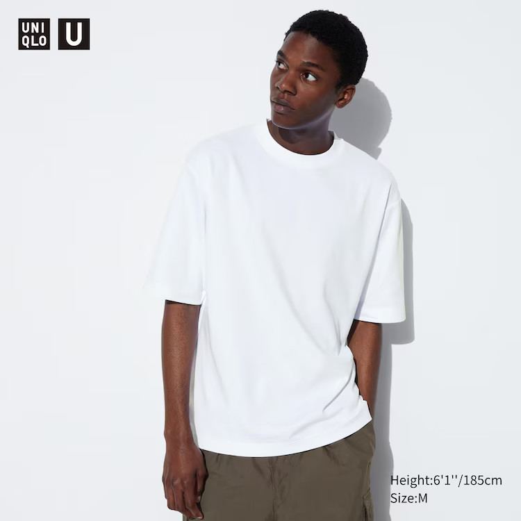 U AIRism Cotton Oversized Crew Neck Half-Sleeve T-Shirt | UNIQLO (US)