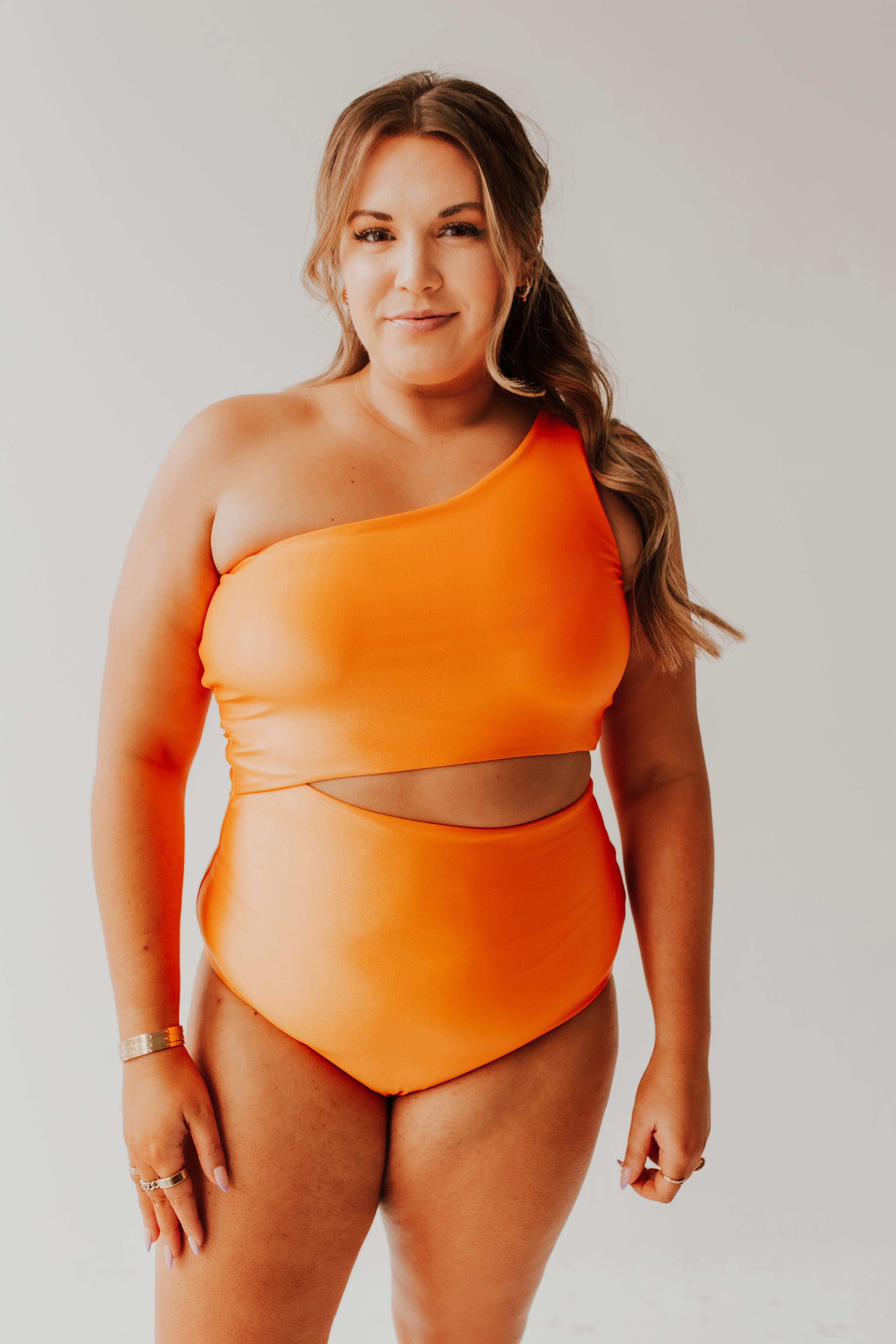 CANCUN CUT OUT ONE PIECE IN ORANGE SHIMMER BY PINK DESERT | Pink Desert