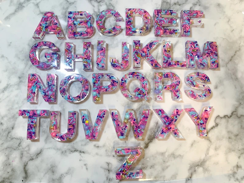 Sprinkle Alphabet Resin Letters, Sprinkle Alphabet Letters, Early Learnings, Resin Letters, Senso... | Etsy (US)