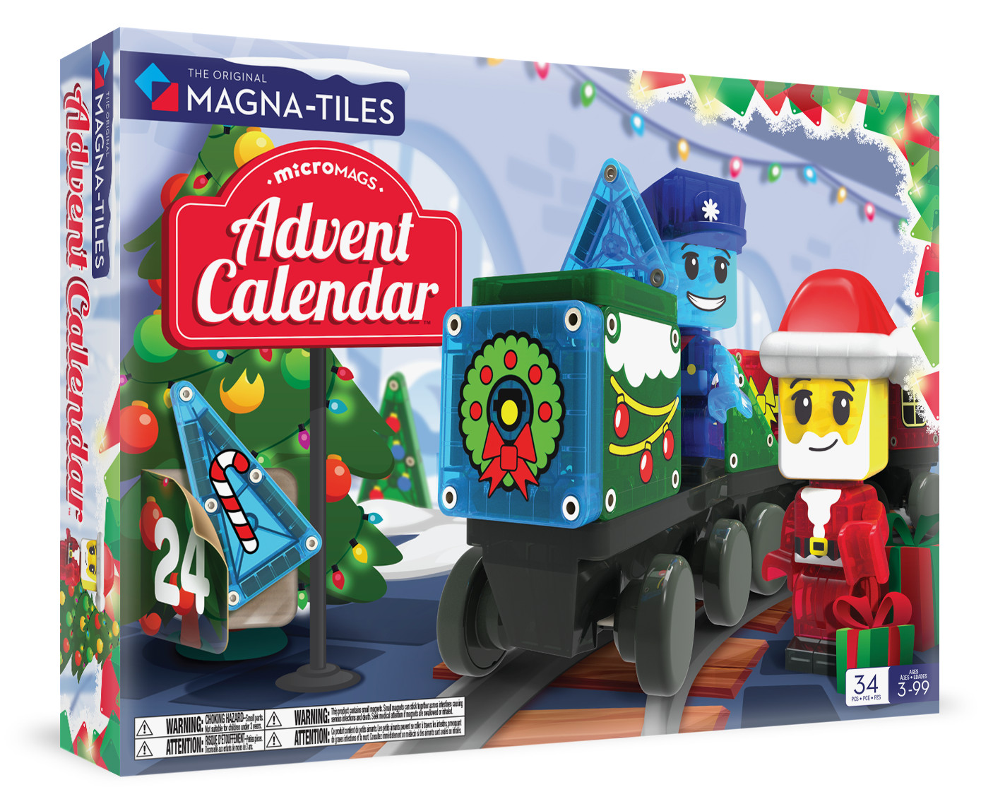 MAGNA-TILES microMAGS Advent Calendar 34-Piece Magnetic Construction Set, The Original Magnetic B... | Walmart (US)