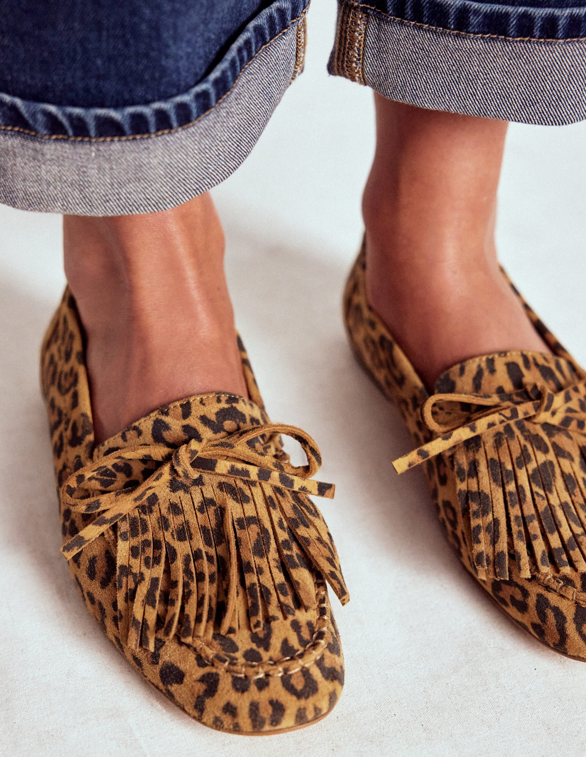 Soft Tassel Deck Shoes-Leopard | Boden UK