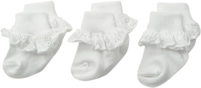 Jefferies Socks Baby-Girls Newborn Eyelet Lace Socks 3 Pair Pack | Amazon (US)