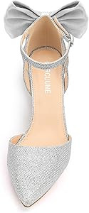 Carcuume Women's Closed Toe Heels Bow Stiletto Heel Sandals Pointed Toe Pumps Wedding Shoes | Amazon (US)