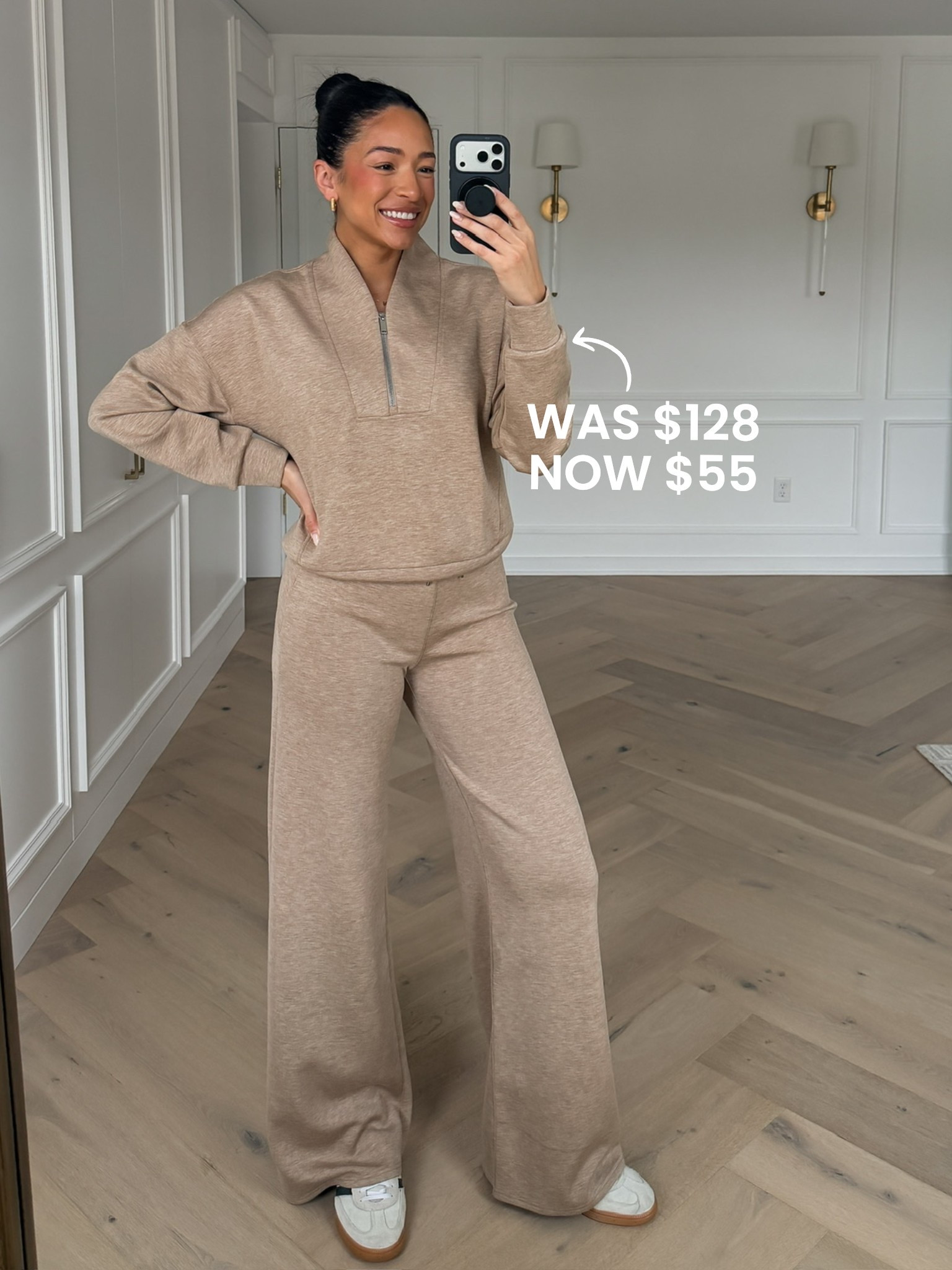 Extra 30% OFF Spanx!! This material is SO comfortable and buttery soft! Wearing size S half zip and size S Tall wide leg pants (low stock but available in other colors on sale) 

sale alert, spanx sale, fall sale, work from home outfit, airport outfit, travel outfit, errands outfit, casual outfit, mom outfit, postpartum outfit