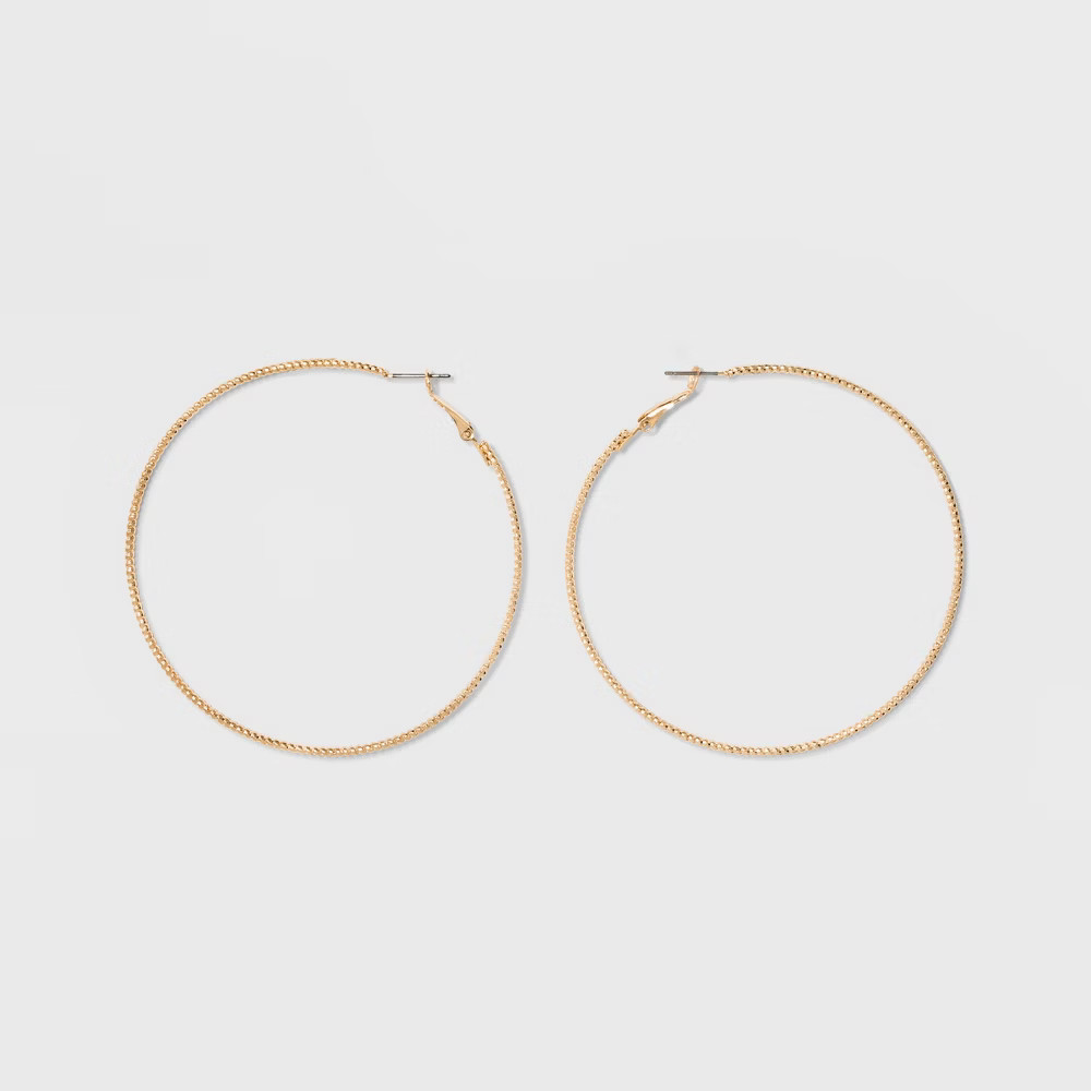 Textured Hoop Earrings - A New Day™ | Target