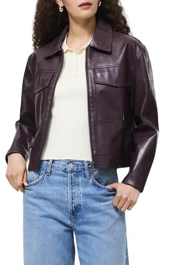 French Connection Kayleigh Faux Leather Bomber Jacket in 60-Bordeaux Red at Nordstrom Rack, Size Large | Nordstrom Rack