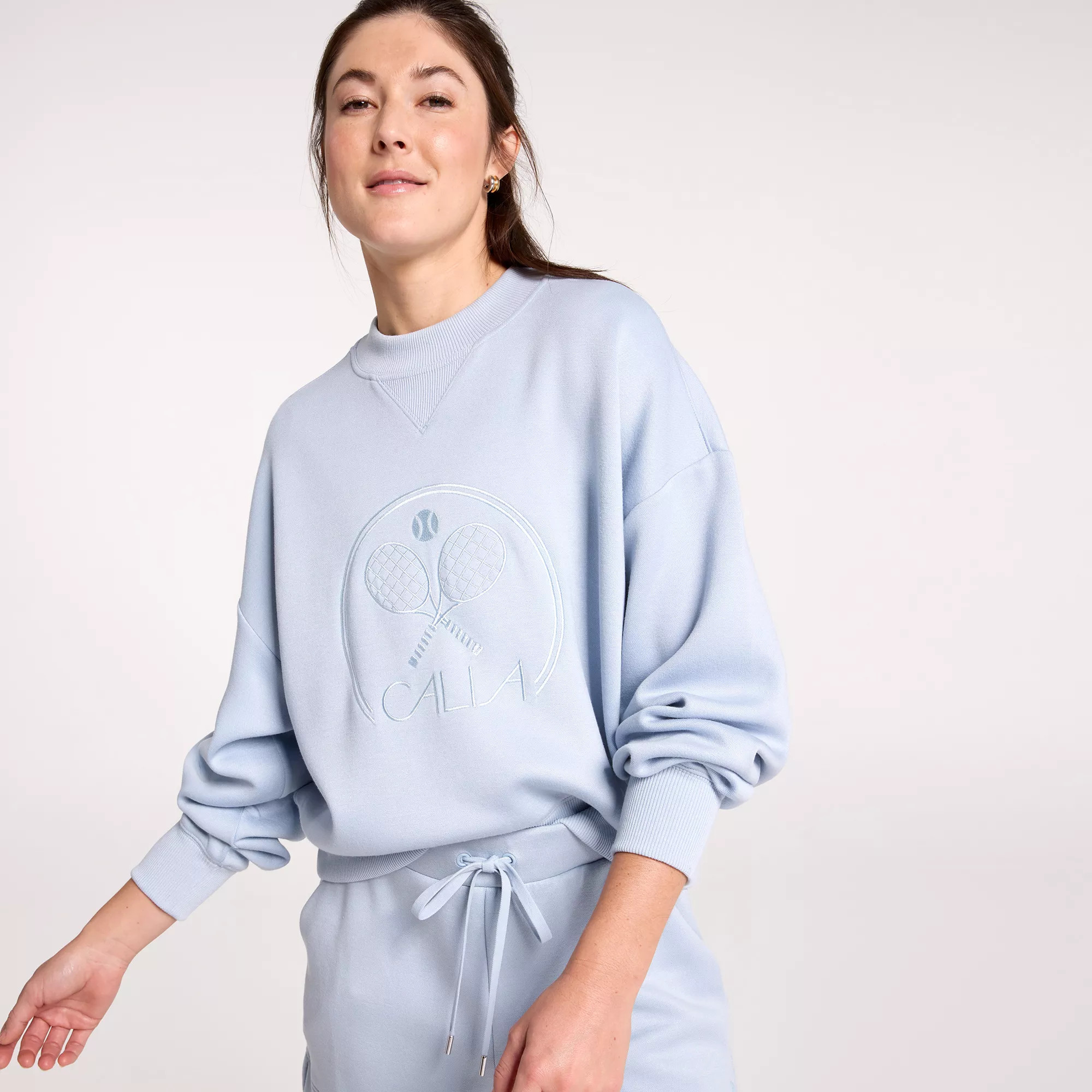 CALIA Women's Pique Scuba Crew Neck, Medium, Pale Blue | DICK'S Sporting Goods