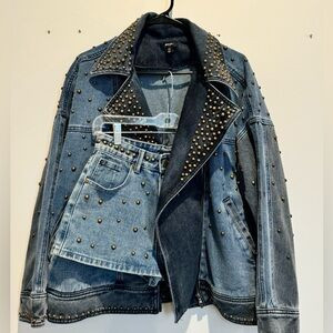 Nasty Gal Studded Denim Jacket | Poshmark