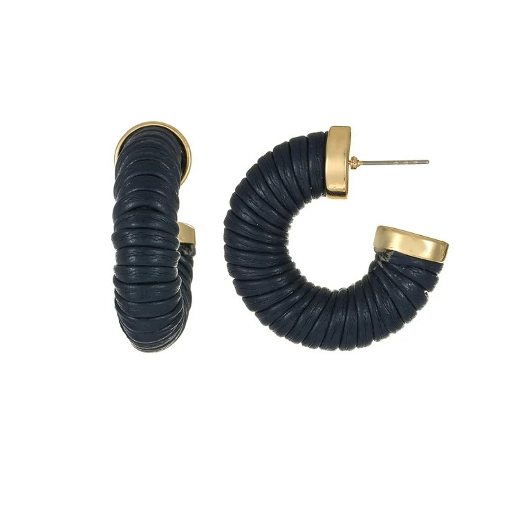 Time and Tru Goldtone and Blue Hoop Earring, 1 Pair - Walmart.com | Walmart (US)