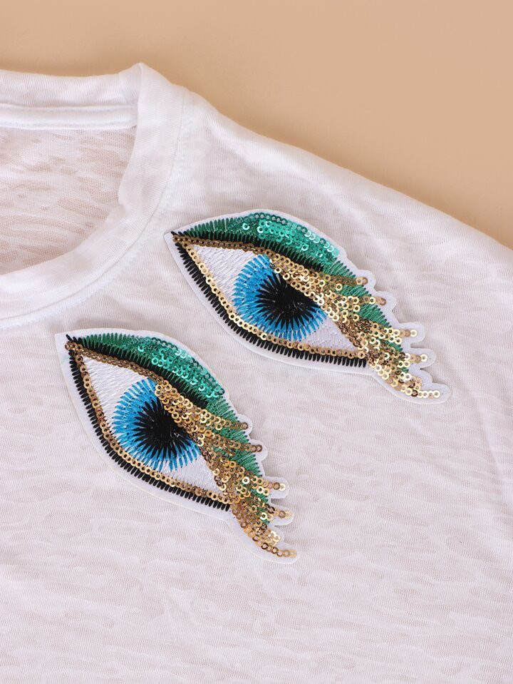 2 stks oogontwerp opstrijkbare patch | SHEIN