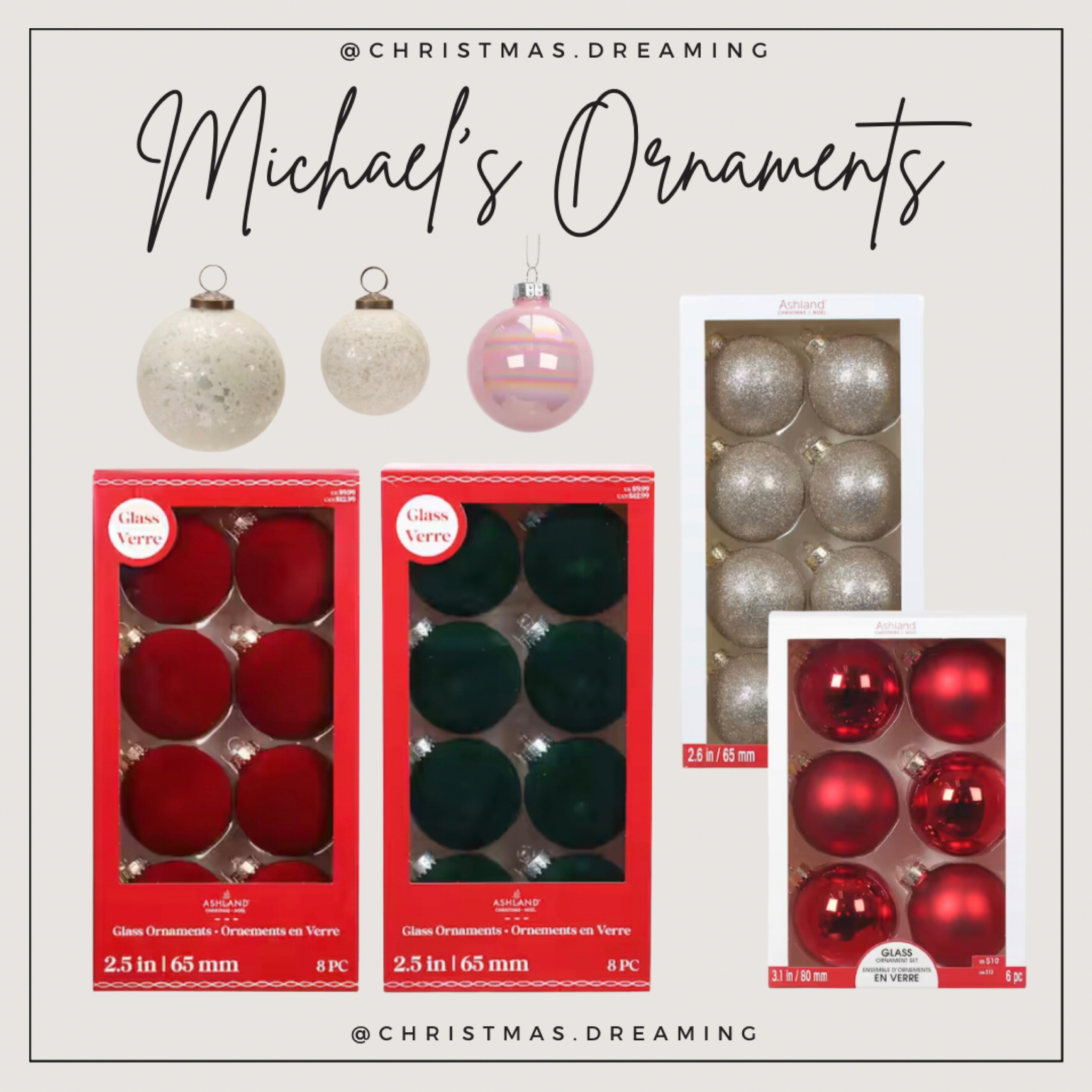 Michael’s Christmas ornaments! 
Trendy flocked ornaments and classics on sale!

#LTKHoliday #LTKGiftGuide #LTKSeasonal