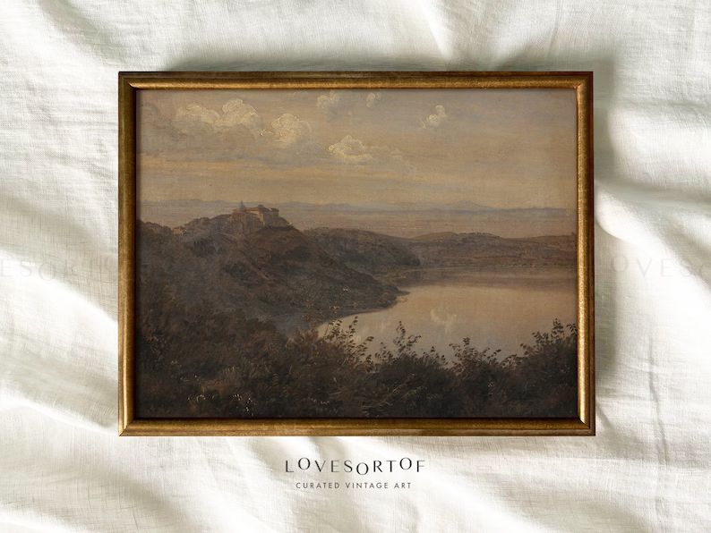 Lake View, Italy - Vintage Landscape Art - Moody Landscape Painting - Gallery Wall Art - Home Int... | Etsy (US)