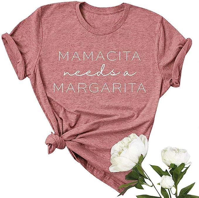Margarita T Shirt Graphic Tees for Women Letter Print Drinking Shirts Summer Mom Vacation Tops Si... | Amazon (US)