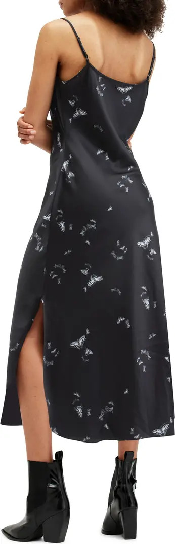 Hadley Butterfly Print Cowl Neck Satin Slipdress | Nordstrom Rack