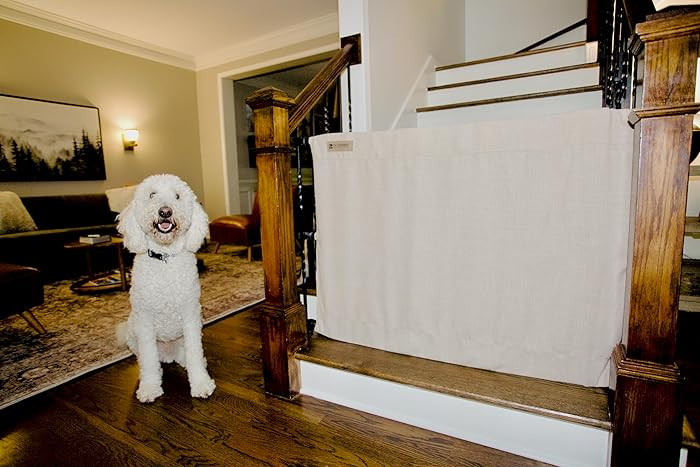 The Stair Barrier First Fabric Banister to Banister Baby Gates for Stairs 36”–42” Wide x 32... | Amazon (US)