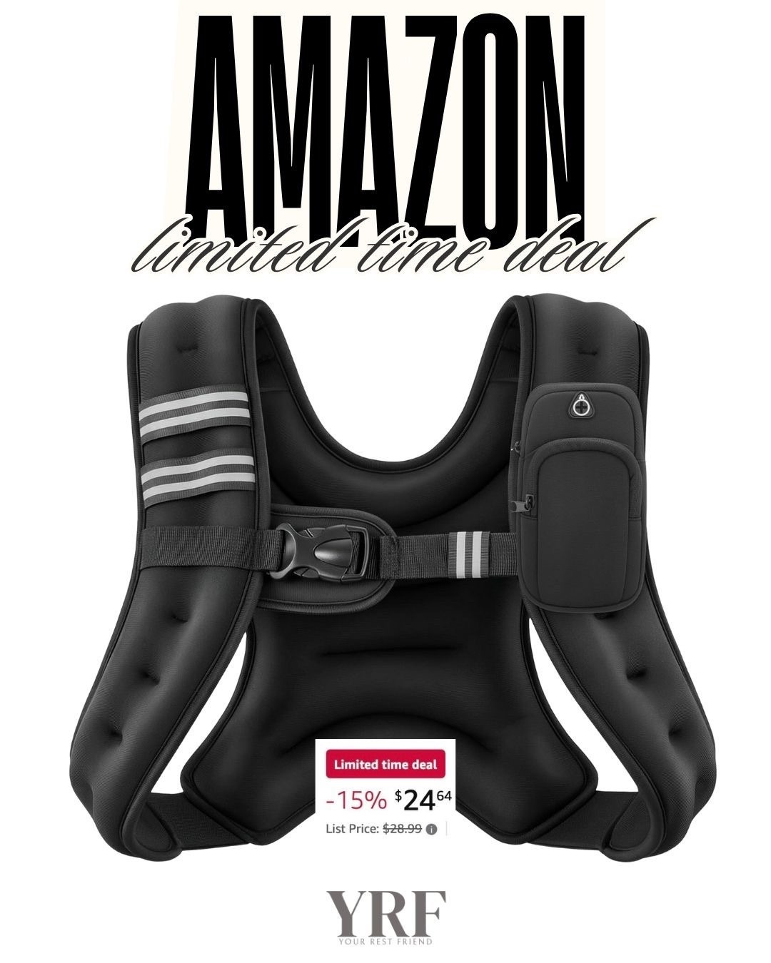 Limited-time deal on this 6lb weighted vest. Perfect for walking workouts and adding extra resistance to your daily routine.

#WeightedVest #WalkingWorkout #HomeFitness #AmazonDeals #LimitedTimeDeal #LTKFinds #LTKWellness #FitnessAtHome #DailyMovement #WorkoutEssentials #AmazonFinds #LTKDeals

#LTKSaleAlert #LTKfitnessgoals