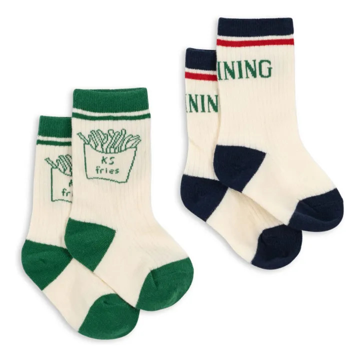 2 Paar Pommes Frites Socken | Seidenfarben | Smallable