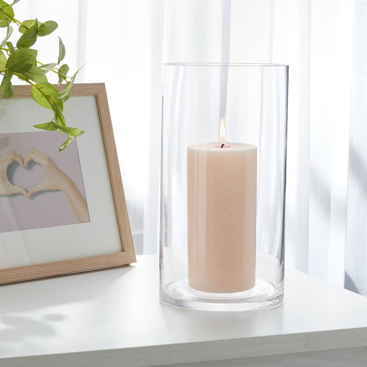 Clear Hurricane 3" x 8" Pillar Candle Holder - Room Essentials™: Sophisticated Tabletop Glass D... | Target