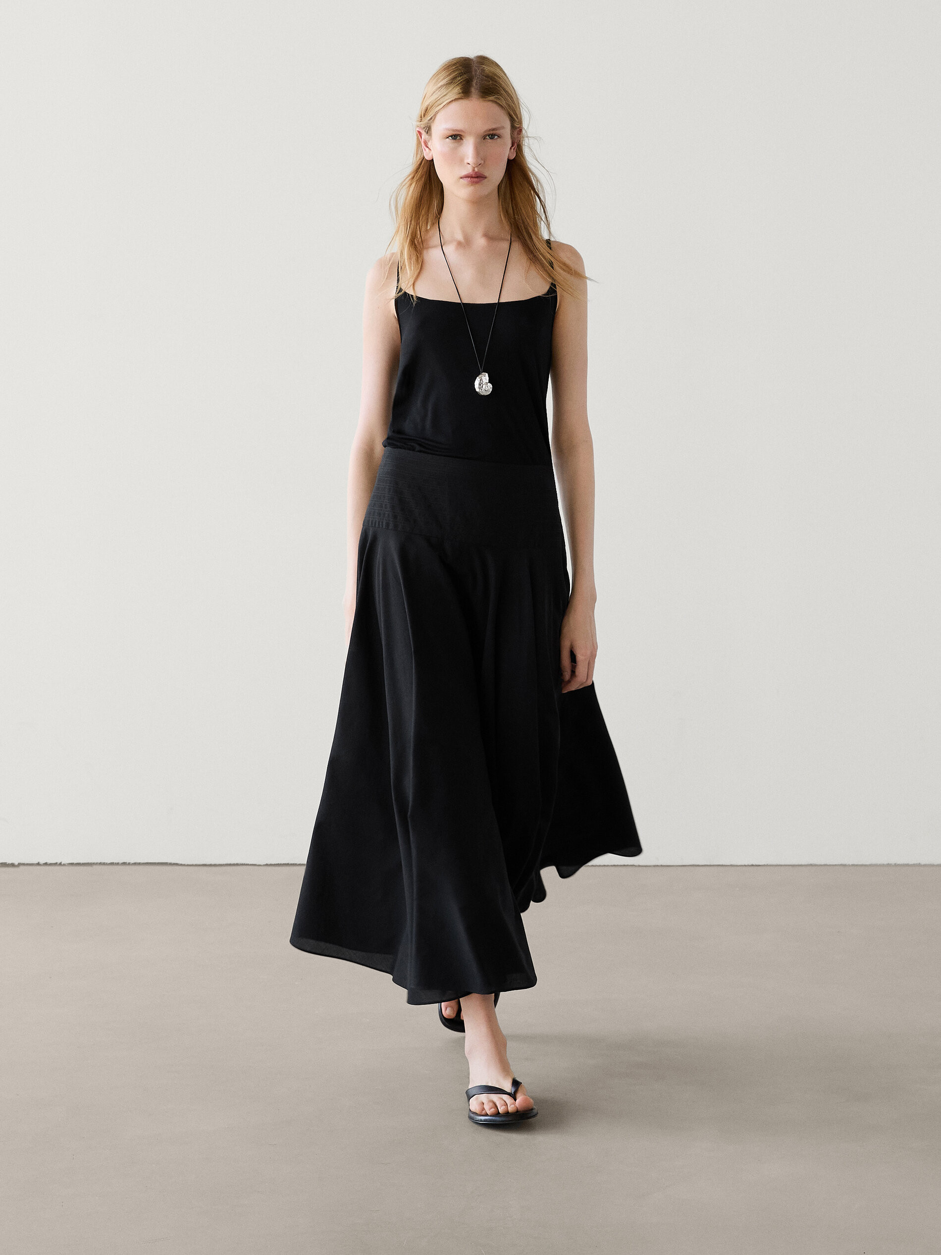 Cotton voile skirt | Massimo Dutti US