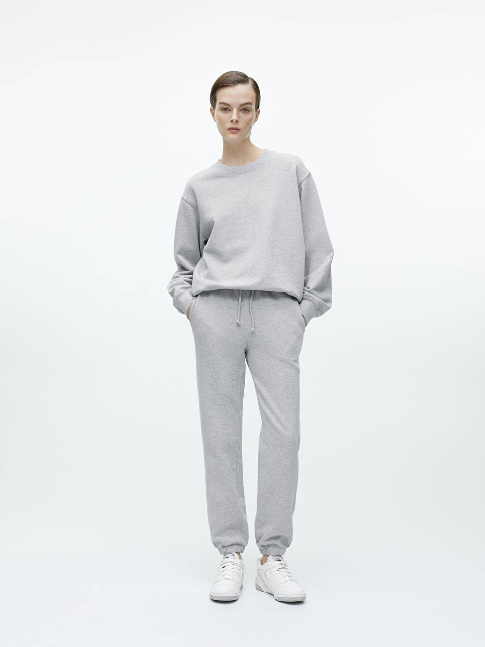 Soft French Terry Sweatpants - Grey Melange - ARKET GB | ARKET (US&UK)